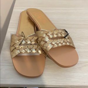 Zara-Gold slide Sandals